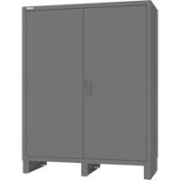 Wardrobe Cabinet with Standard Recessed Doors, Steel, 60" W x 24" D x 78" H, Grey Waymarc Industries Inc