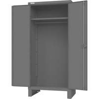 Cabinet with Hanging Bar & Standard Recessed Doors, Steel, 78" H x 36" W x 24" D, Grey Waymarc Industries Inc