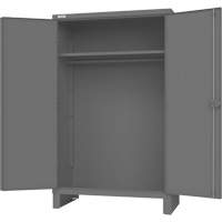 Cabinet with Hanging Bar & Standard Recessed Doors, Steel, 78" H x 48" W x 24" D, Grey Waymarc Industries Inc