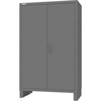 Cabinet with Hanging Bar & Standard Recessed Doors, Steel, 78" H x 48" W x 24" D, Grey Waymarc Industries Inc
