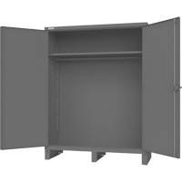 Cabinet with Hanging Bar & Standard Recessed Doors, Steel, 78" H x 60" W x 24" D, Grey Waymarc Industries Inc