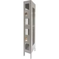 Casiers ventil&eacute;s, 2 niveaux, 12" x 18" x 78", Acier, Gris, D&eacute;mont&eacute;, Perfor&eacute; Waymarc Industries Inc