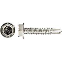 Drill-X Self-Drilling Hex Washer, #14 x 1" L, Zinc Plated Waymarc Industries Inc