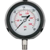 Pressure Gauge, 4-1/2" , 0 - 15 psi/0 - 100 kPa, Bottom Mount, Liquid Filled Analogue Waymarc Industries Inc
