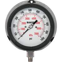 Pressure Gauge, 4-1/2" , 0 - 1000 psi, Bottom Mount, Liquid Filled Analogue Waymarc Industries Inc