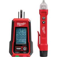 Voltage Detector with LED & GFCI Receptacle Tester Kit, 50 V - 1000 V, Display & Sound Alert Waymarc Industries Inc