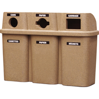Contenants de recyclage Bullseye<sup>MC</sup>, Bord de rue, Plastique, 3 x 114L/90 gal. US JC550 | Waymarc Industries Inc