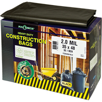 Contractor Liners, Strong, 30" W x 48" L, 2 mils, Black, 121.13 L (32 Gal.) Capacity Waymarc Industries Inc