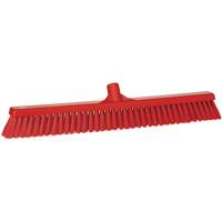 Combo Bristle Push Broom, Coarse/Fine Bristles, 24-1/2", Polyester, Red Waymarc Industries Inc