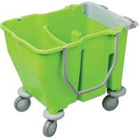 Double Mop Bucket with Wringer, 3.75 US Gal. (60 qt.) Capacity, Green JM803 | Waymarc Industries Inc