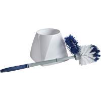 Toilet Brush with Lip & Holder, 15" L, Synthetic Bristles, White JM957 | Waymarc Industries Inc