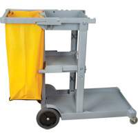 Janitor Cart, 44" x 20" x 38", Plastic, Grey JN515 | Waymarc Industries Inc