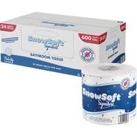 Papier hygiénique de première qualité Snow Soft<sup>MC</sup>, 2 Pli, 600 Feuilles/Rouleu, Longueur 145', Blanc JO164 | Waymarc Industries Inc