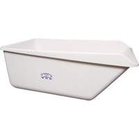 Angled Dump Tub with Drain, Plastic, White Waymarc Industries Inc