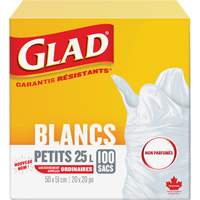 Petits sacs &agrave; ordures 25 L sans parfum, R&eacute;gulier, 20" la x 20" lo, Blanc Waymarc Industries Inc