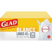 Tall 45L Unscented Garbage Bags, Regular, 24" W x 28" L, White Waymarc Industries Inc
