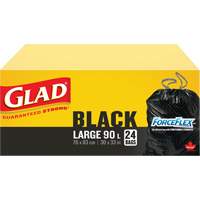 90L Garbage Bags, Regular, 30" W x 33" L, Black, Draw String JP295 | Waymarc Industries Inc