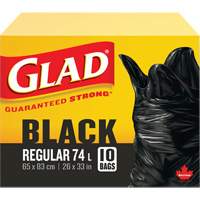 74L Garbage Bags, Regular, 26" W x 33" L, Black, Open Top JP299 | Waymarc Industries Inc