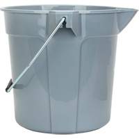Round Bucket with Pouring Spout, 2.64 US Gal. (10.57 qt.) Capacity, Grey JP785 | Waymarc Industries Inc