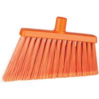 Angle Head Broom, Stiff/Split Bristles, 11-2/5", Polyester/Polypropylene/PVC/Synthetic, Orange JP824 | Waymarc Industries Inc