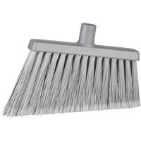 Angle Head Broom, Stiff/Split Bristles, 11-2/5", Polyester/Polypropylene/PVC/Synthetic, Grey JP827 | Waymarc Industries Inc