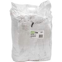 Chiffons fabriqués à partir de matériaux recyclés, Coton, Blanc, 25 lb JQ111 | Waymarc Industries Inc
