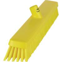 Heavy-Duty Push Broom, Fine/Stiff Bristles, 24", Yellow JQ216 | Waymarc Industries Inc