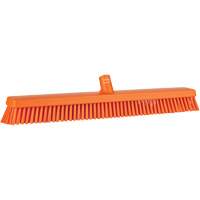 Heavy-Duty Push Broom, Fine/Stiff Bristles, 24", Orange JQ218 | Waymarc Industries Inc