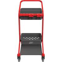 HyGo Mobile Cleaning Station, 30.7" x 20.9" x 40.6", Plastic/Stainless Steel, Red JQ265 | Waymarc Industries Inc