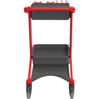 HyGo Mobile Cleaning Station, 30.7" x 20.9" x 40.6", Plastic/Stainless Steel, Red JQ265 | Waymarc Industries Inc