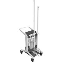 HyGo Mobile Cleaning Station, 30.7" x 20.9" x 40.6", Plastic/Stainless Steel, White JQ266 | Waymarc Industries Inc
