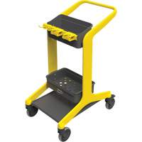HyGo Mobile Cleaning Station, 30.7" x 20.9" x 40.6", Plastic/Stainless Steel, Yellow JQ267 | Waymarc Industries Inc