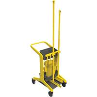 HyGo Mobile Cleaning Station, 30.7" x 20.9" x 40.6", Plastic/Stainless Steel, Yellow JQ267 | Waymarc Industries Inc