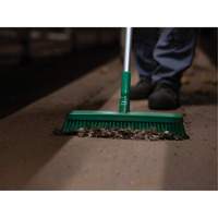 Push Broom Head, Fine/Stiff Bristles, 16-1/2", Polyester/Polypropylene, Green Waymarc Industries Inc