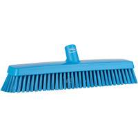 Push Broom Head, Fine/Stiff Bristles, 16-1/2", Polyester/Polypropylene, Blue Waymarc Industries Inc