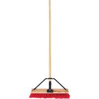 Push Broom with Braced Handle, 18", Medium, PVC Bristles Waymarc Industries Inc