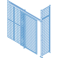 Wire Mesh Partition Components - Sliding Doors, 4' W x 8' H KD106 | Waymarc Industries Inc