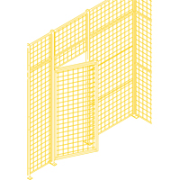 Wire Mesh Partition Components - Swing Doors, 3' W x 7' H KH933 | Waymarc Industries Inc