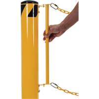 Dock Chain Barrier Bollard System, Steel, 42" H x 6-5/8" W, Yellow KI262 | Waymarc Industries Inc