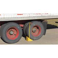 Ergo Handle Wheel Chock, Steel, Yellow, 8" W x 10-3/4" D x 9-1/8" H KI266 | Waymarc Industries Inc
