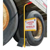 Wheel Chock with Handle & Sign, 7" W x 11-7/8" D x 7-11/16" H KI285 | Waymarc Industries Inc
