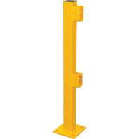 End Post for Light-Duty Guard Rails, Steel, 42" H, Safety Yellow Waymarc Industries Inc