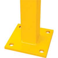 Corner Post for Light-Duty Guard Rails, Steel, 42" H, Safety Yellow Waymarc Industries Inc