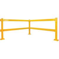 Lift-Out Guard Rail, Steel, 3' L x 4" H, Safety Yellow Waymarc Industries Inc