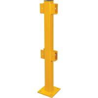 In-Line Post for Light-Duty Guard Rails, Steel, 42" H, Safety Yellow Waymarc Industries Inc