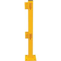 Corner Post for Light-Duty Guard Rails, Steel, 42" H, Safety Yellow Waymarc Industries Inc