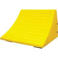70 Ton Large Equipment Wheel Chock with Handle, Urethane, Yellow Waymarc Industries Inc