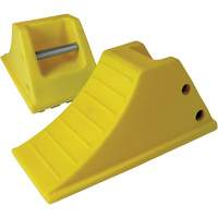 40 Ton Large Equipment Wheel Chock with Grip Pads, Urethane, Yellow Waymarc Industries Inc