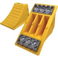 40 Ton Large Equipment Wheel Chock with Aluminum Cleats, Urethane, Yellow Waymarc Industries Inc