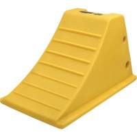 75 Ton Large Equipment Wheel Chock with Grip Pads, Urethane, Yellow Waymarc Industries Inc
